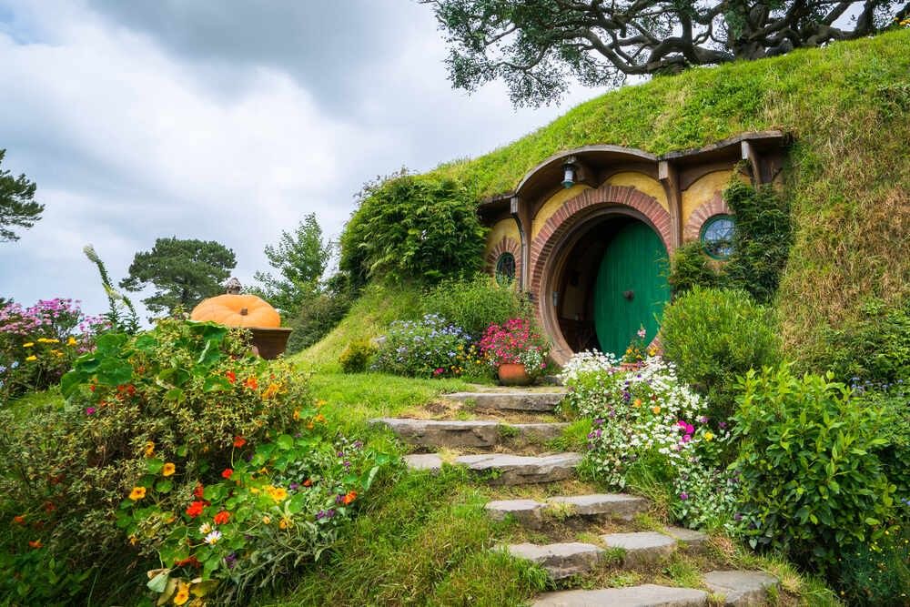 Hobbiton movie set created for filming The Lord of the Rings and The Hobbit movies
