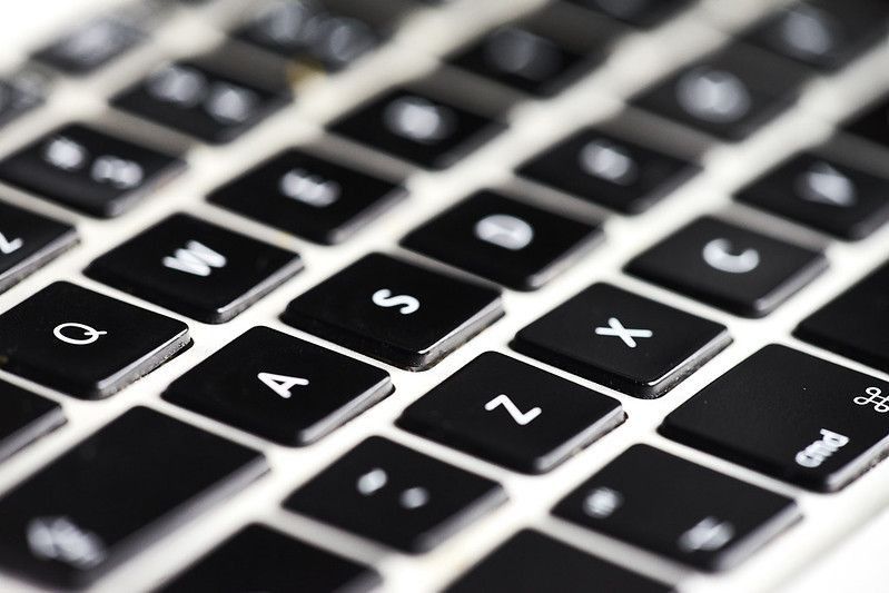 Closeup shot of computer keyboard.