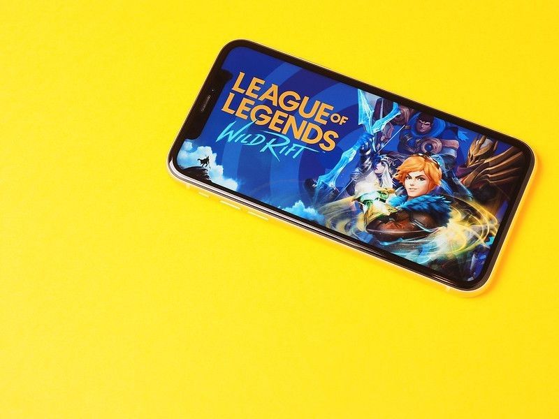 League of Legends wild rift game on display screen