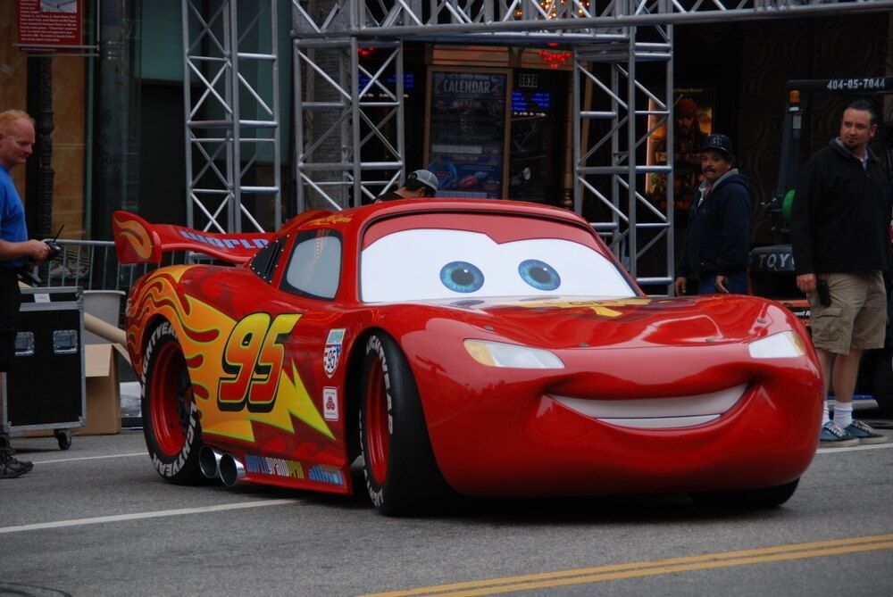 Character Lightning McQueen arrives at Disney's Pixar