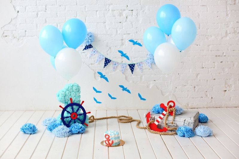 Marine theme baby birthday decor