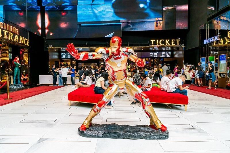 Ironman model decorated at cinema theater at Iconsiam shopping mall.