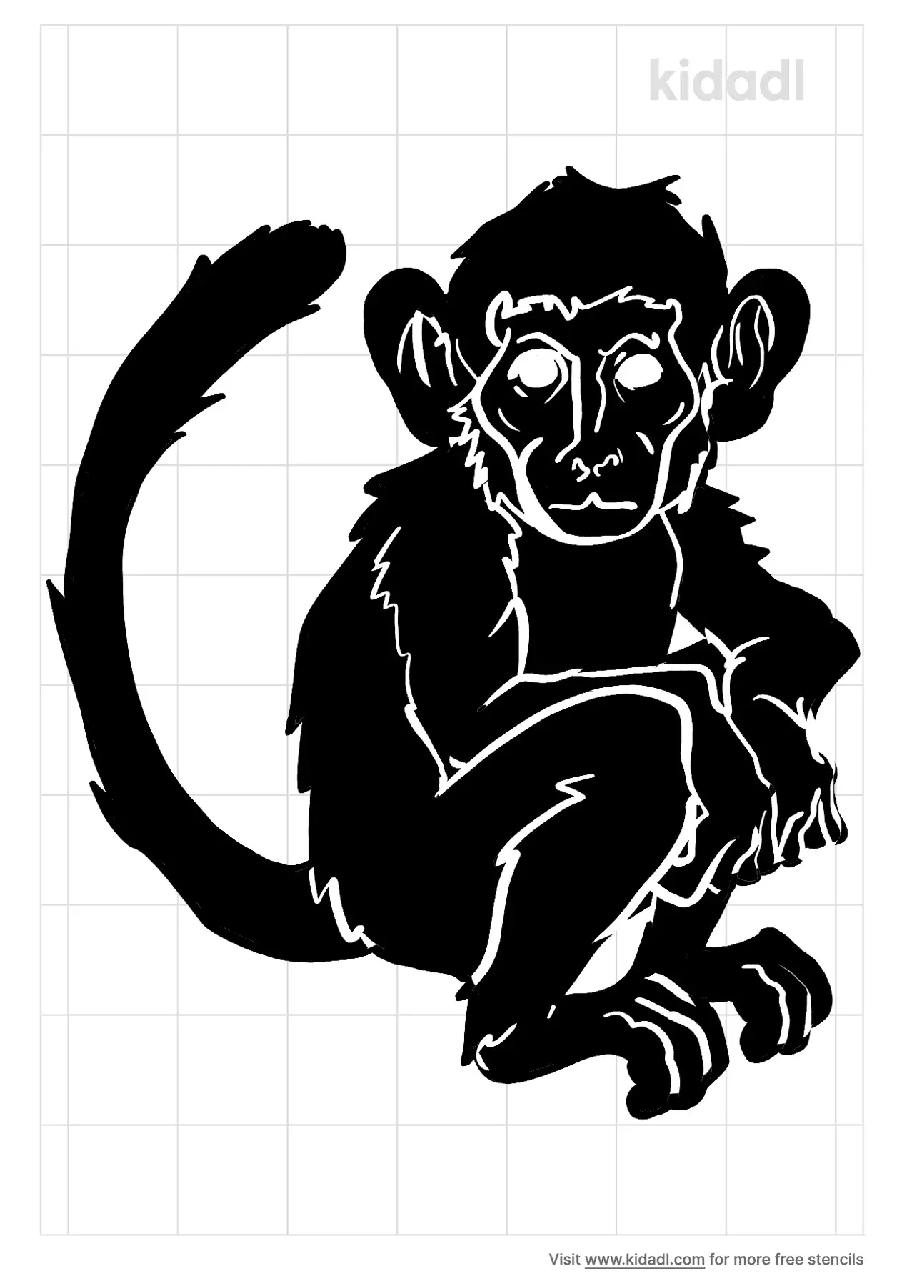 Free Monkey Stencil | Stencil Printables | Kidadl