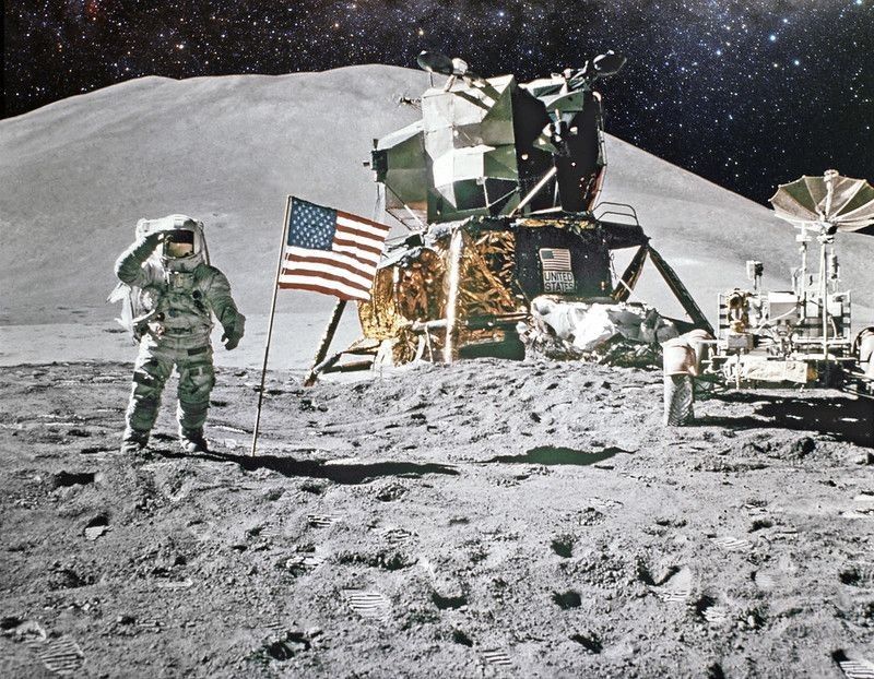 Astronaut on lunar (moon) landing mission,1969.
