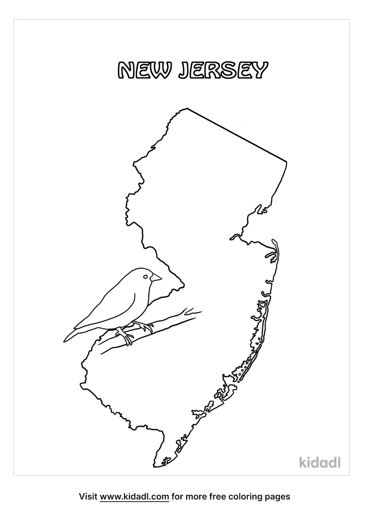 Free Outline State Of New Jersey Coloring Page | Coloring Page ...