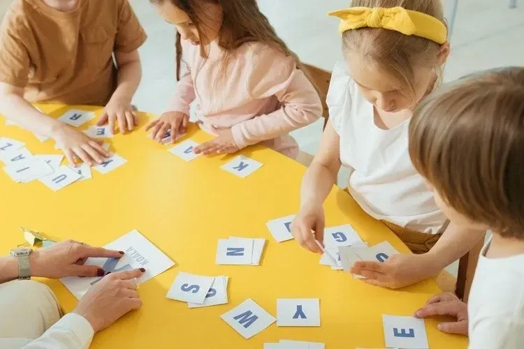 Kids learning alphabets