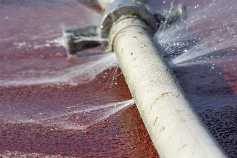 A pipe burst due to freezing water