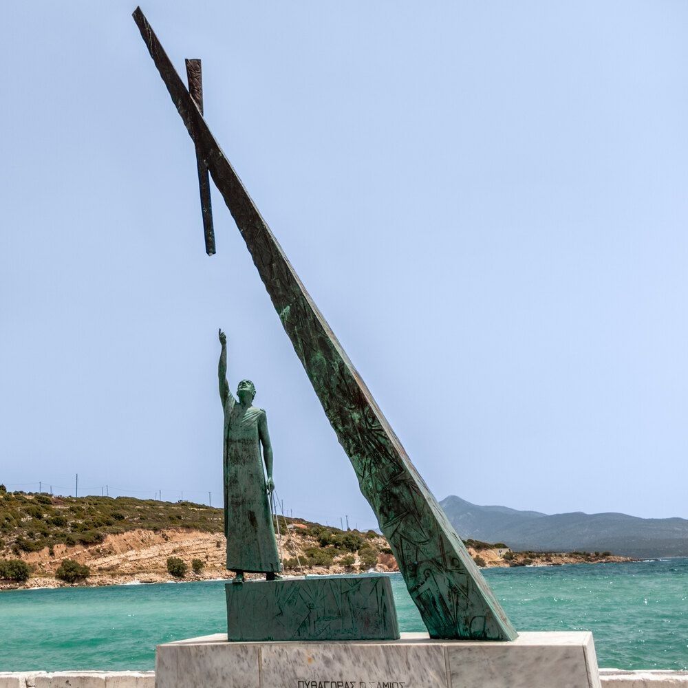 Statue of Pythagoras on Samos Island, Greece