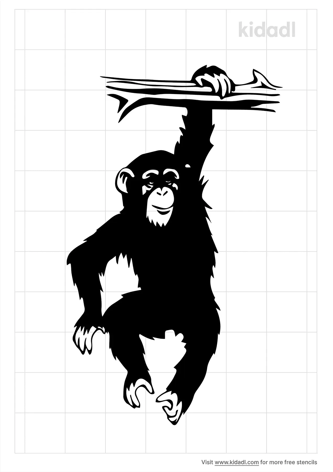Free Realistic Monkey Stencil | Stencil Printables | Kidadl