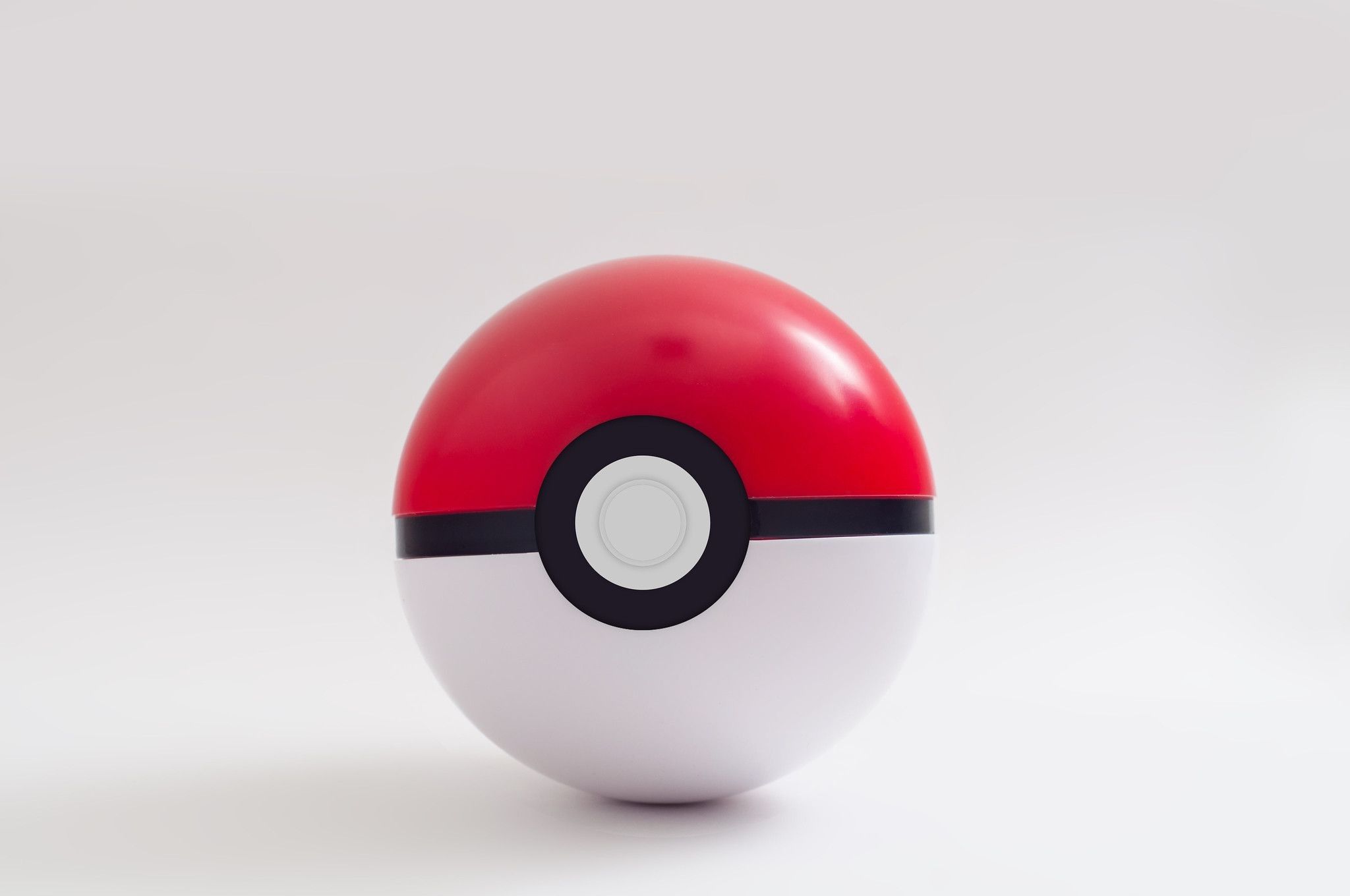 Red and white Pokemon Pokeball isolated on white background