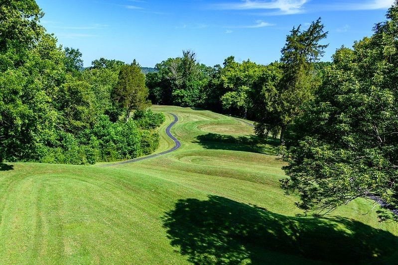Aerial view of Serpent Mound in Ohio