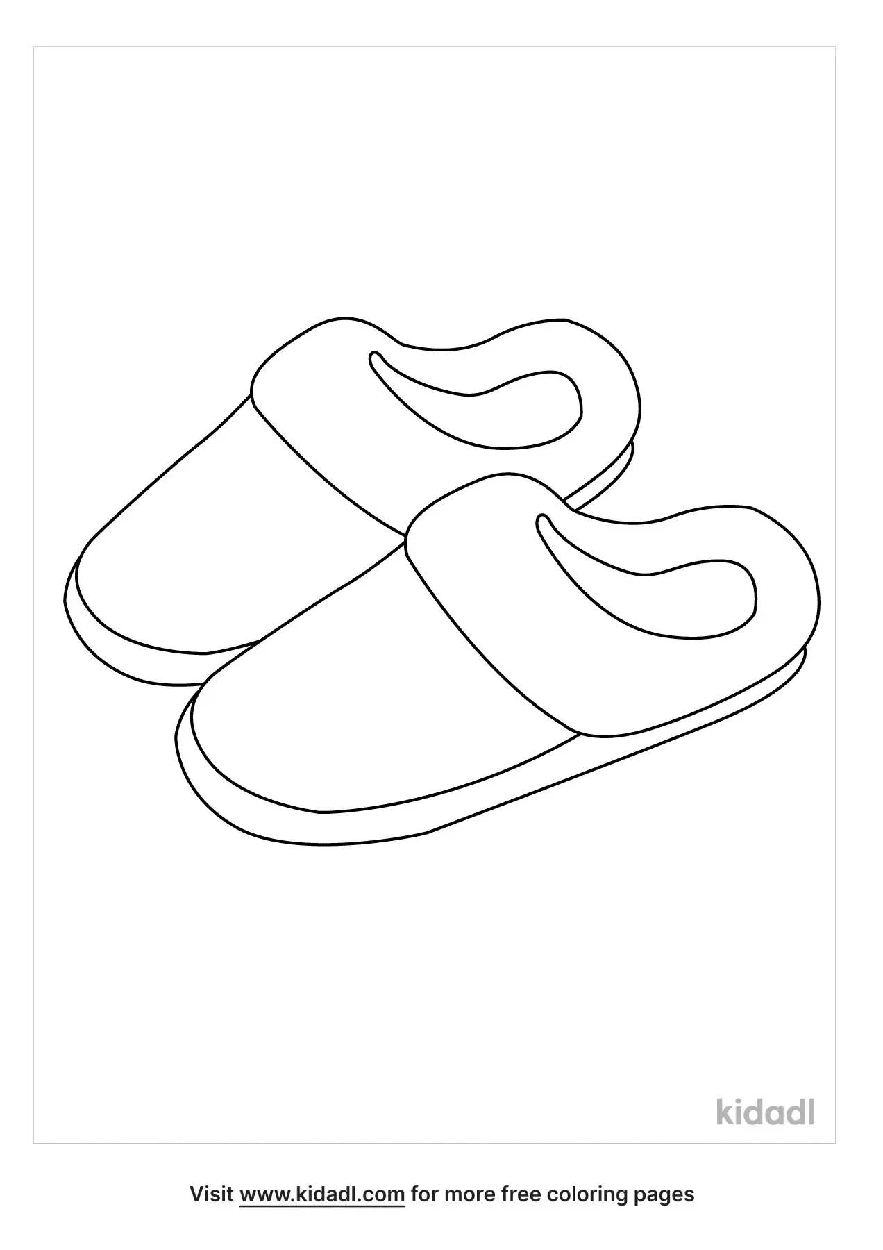 Free Slippers Coloring Page | Coloring Page Printables | Kidadl