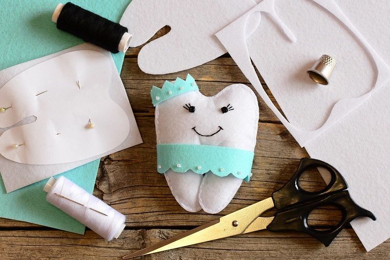 Handmade felt tooth fairy pillow for kids