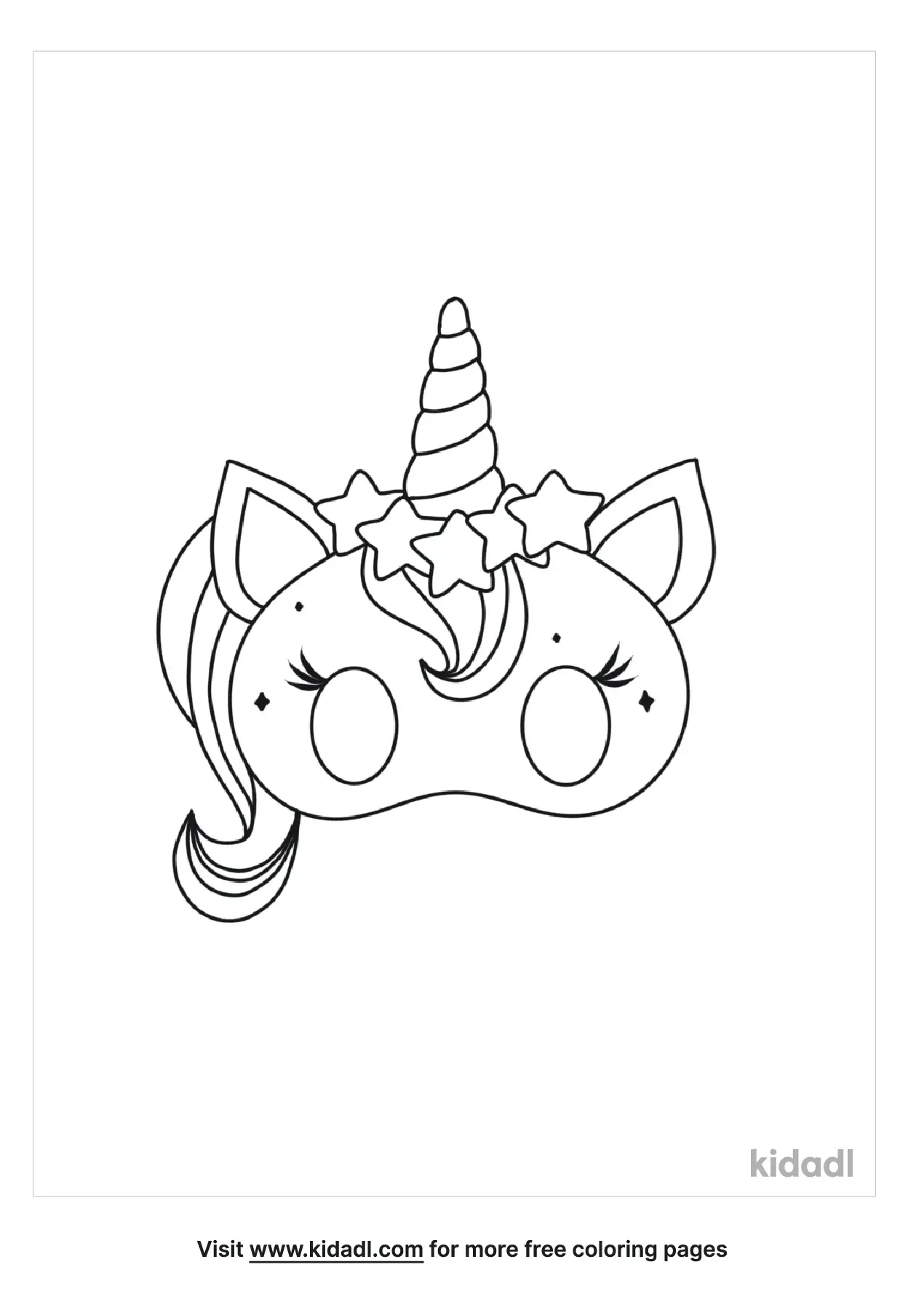 Free Unicorn Mask Coloring Page | Coloring Page Printables | Kidadl