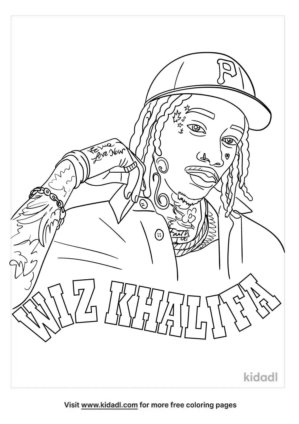 Free Wiz Khalifa Coloring Page | Coloring Page Printables | Kidadl