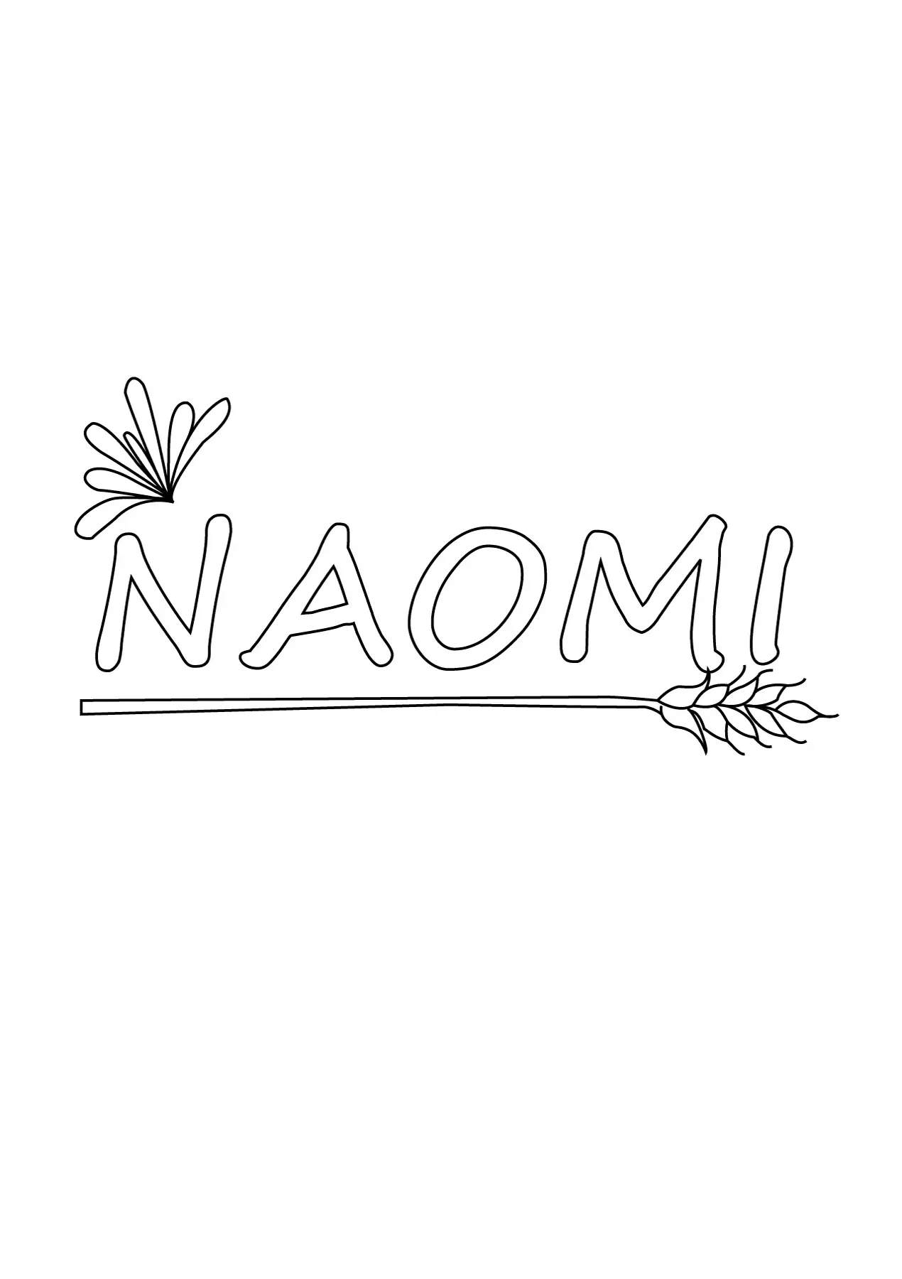 Bubble Names Coloring Pages Naomi