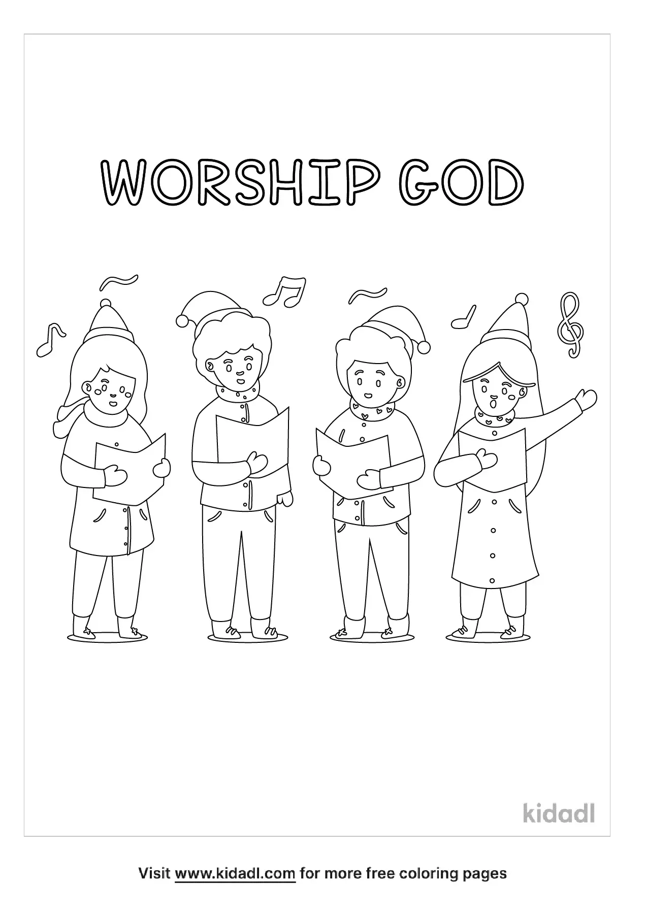 children praising god coloring page